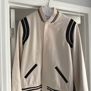 Saint Laurent Teddy Varsity white Jacket